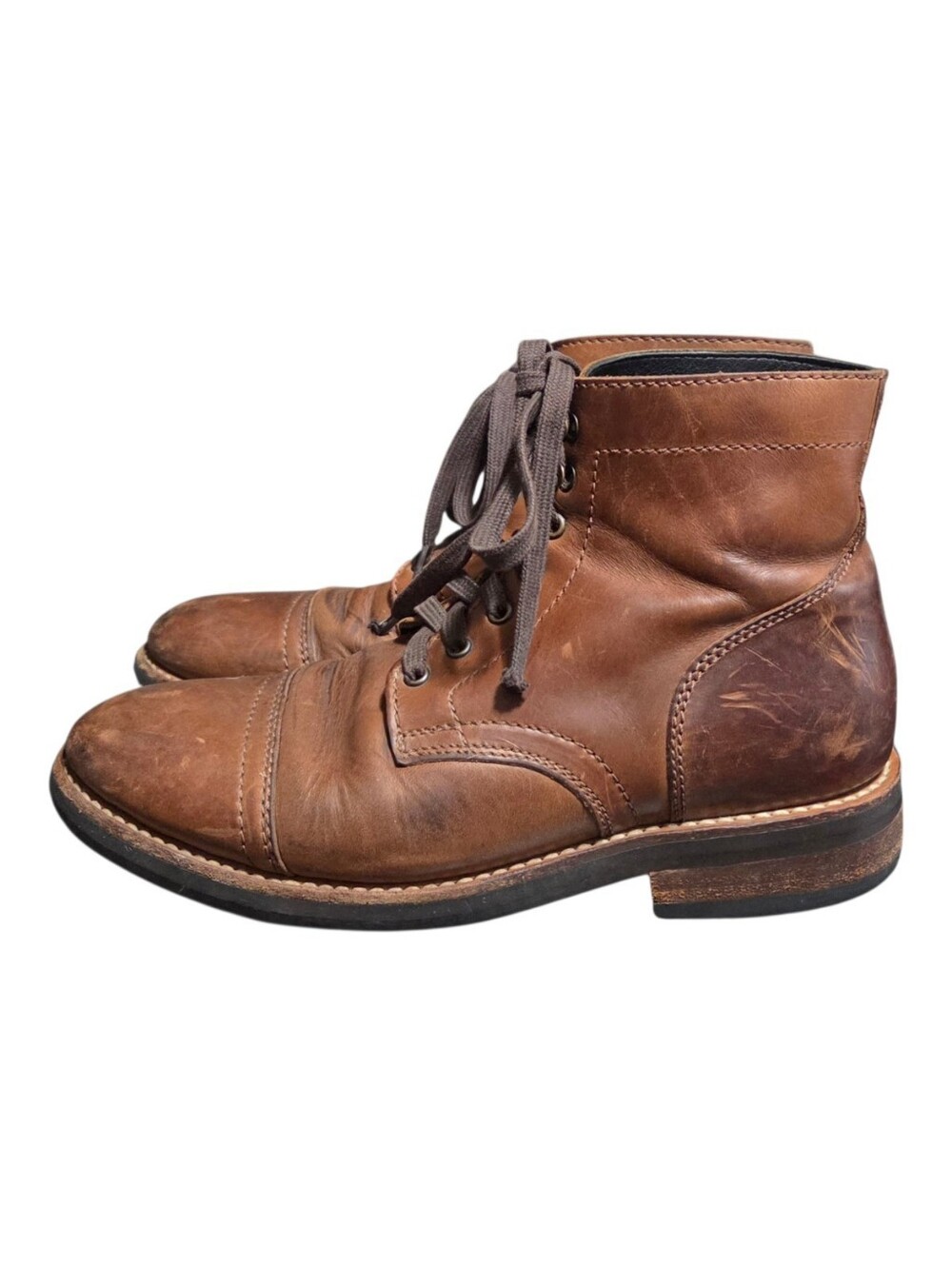 Thursday Boot Co. Mens Captain Boots Brown Leather Captoe Lace Up Size 7